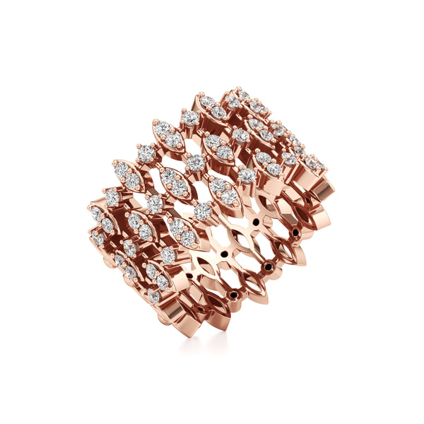 Trio Symmetric Spark Diamond Ring