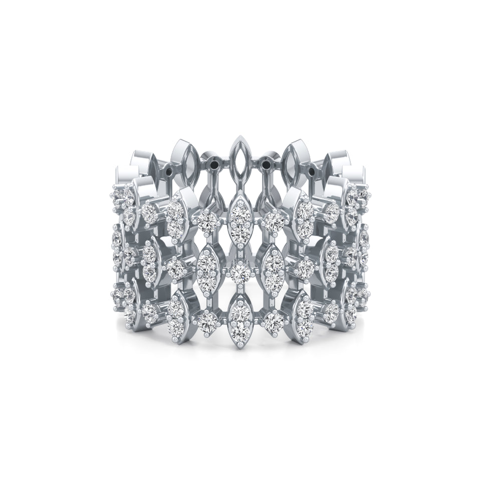 Trio Symmetric Spark Diamond Ring