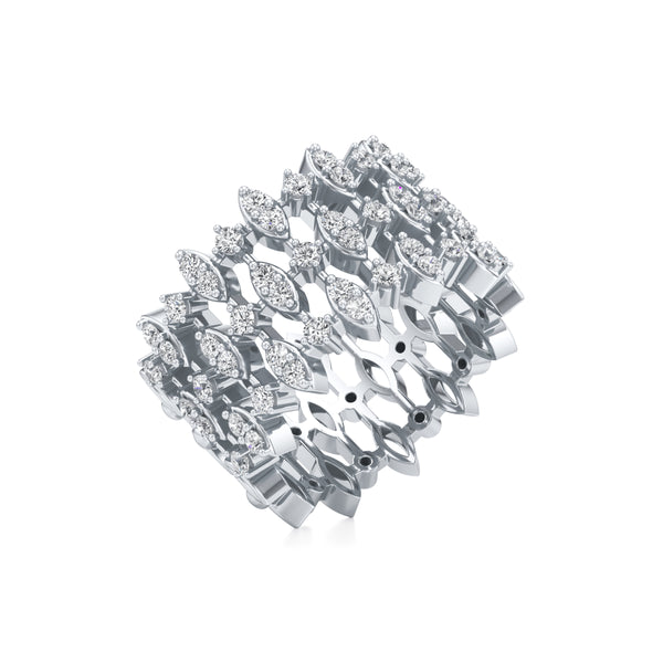Trio Symmetric Spark Diamond Ring