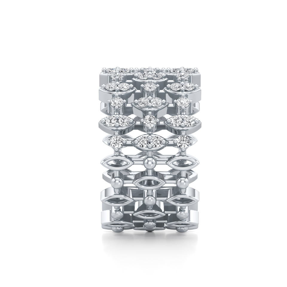 Trio Symmetric Spark Diamond Ring