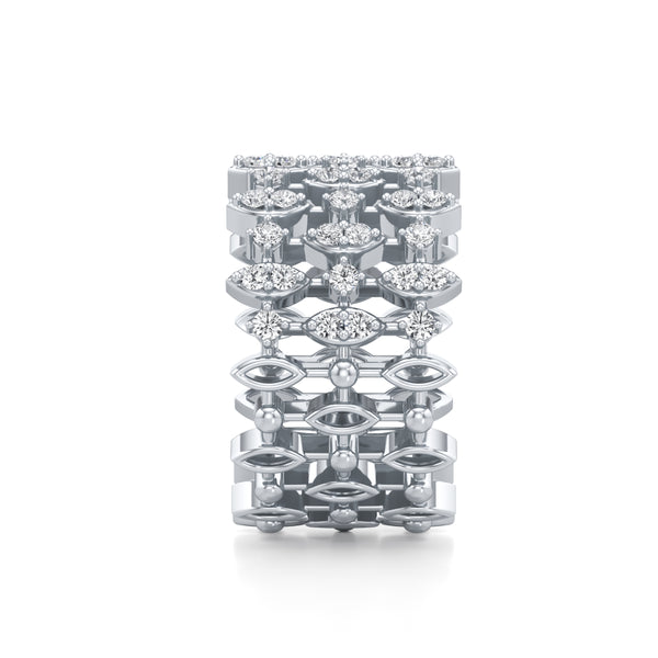 Trio Symmetric Spark Diamond Ring