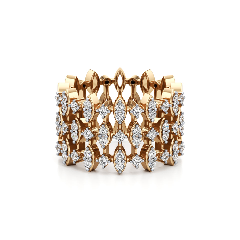 Trio Symmetric Spark Diamond Ring