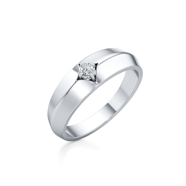 Smooth Shiny Diamond Ring