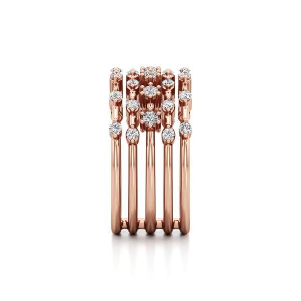 5-Row Radiant Diamond Ring
