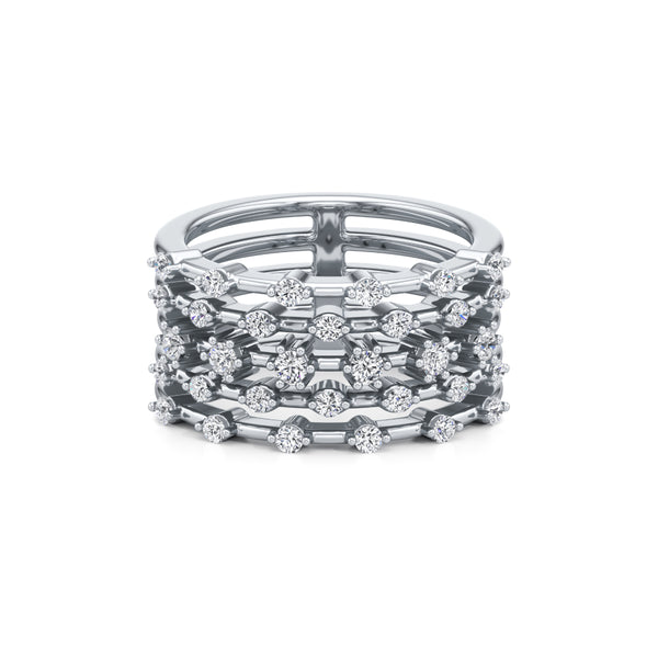 5-Row Radiant Diamond Ring