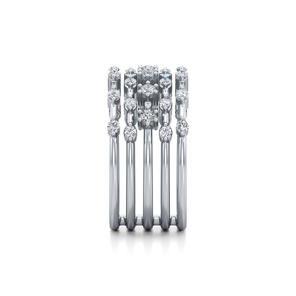 5-Row Radiant Diamond Ring
