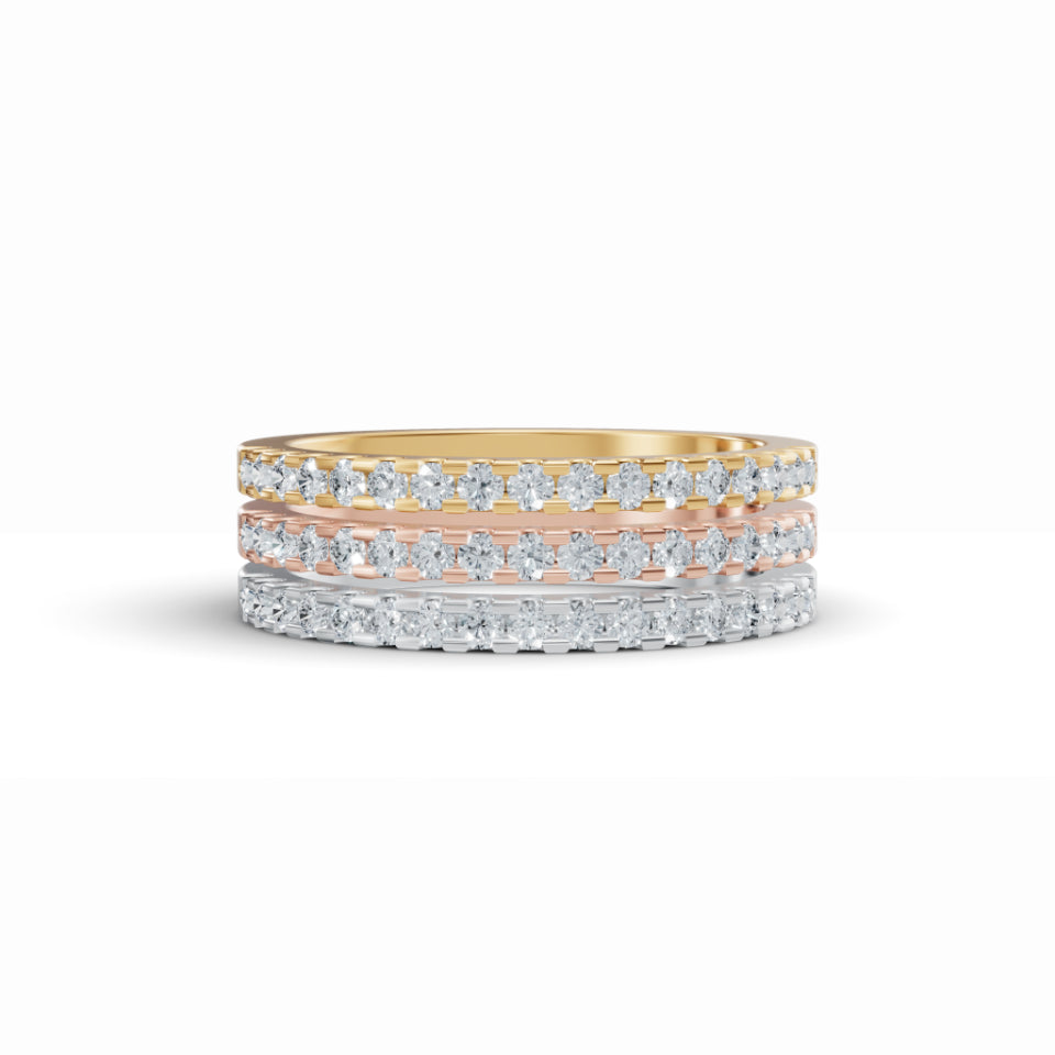 Triple Tone Diamond Band