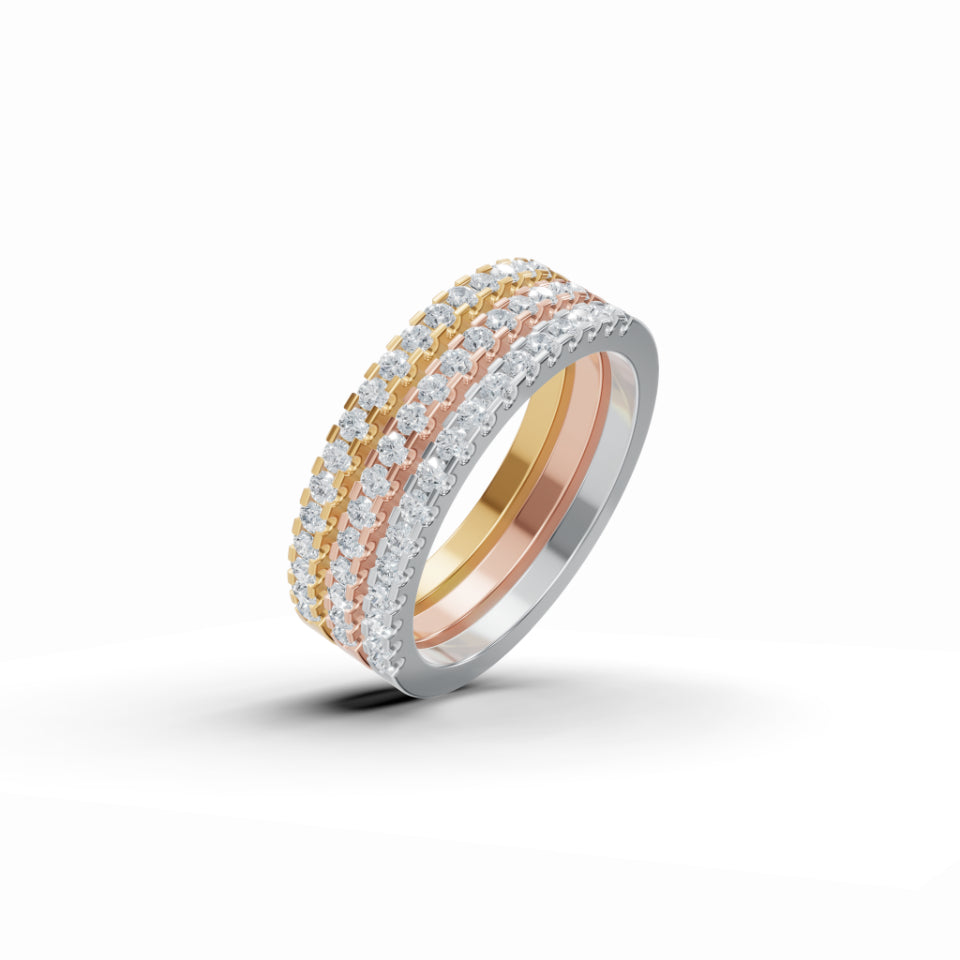 Triple Tone Diamond Band
