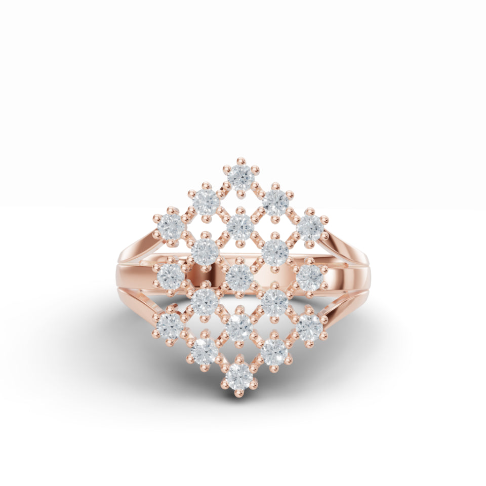 Interlocking Criss Cross Diamond Ring