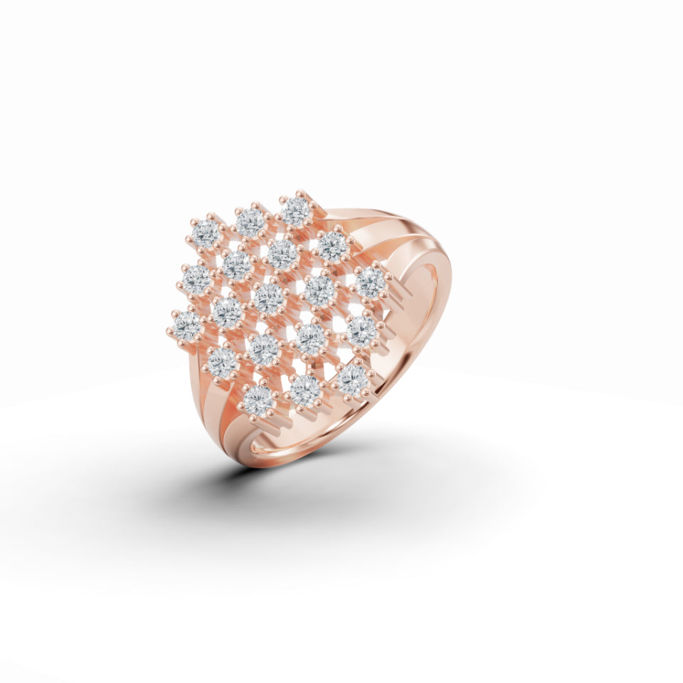 Interlocking Criss Cross Diamond Ring