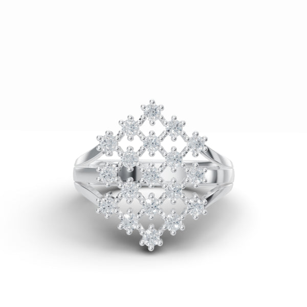 Interlocking Criss Cross Diamond Ring