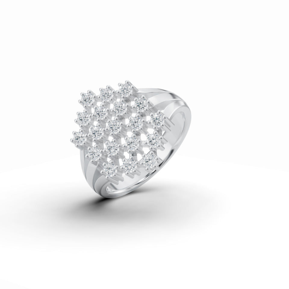 Interlocking Criss Cross Diamond Ring