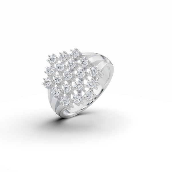 Interlocking Criss Cross Diamond Ring