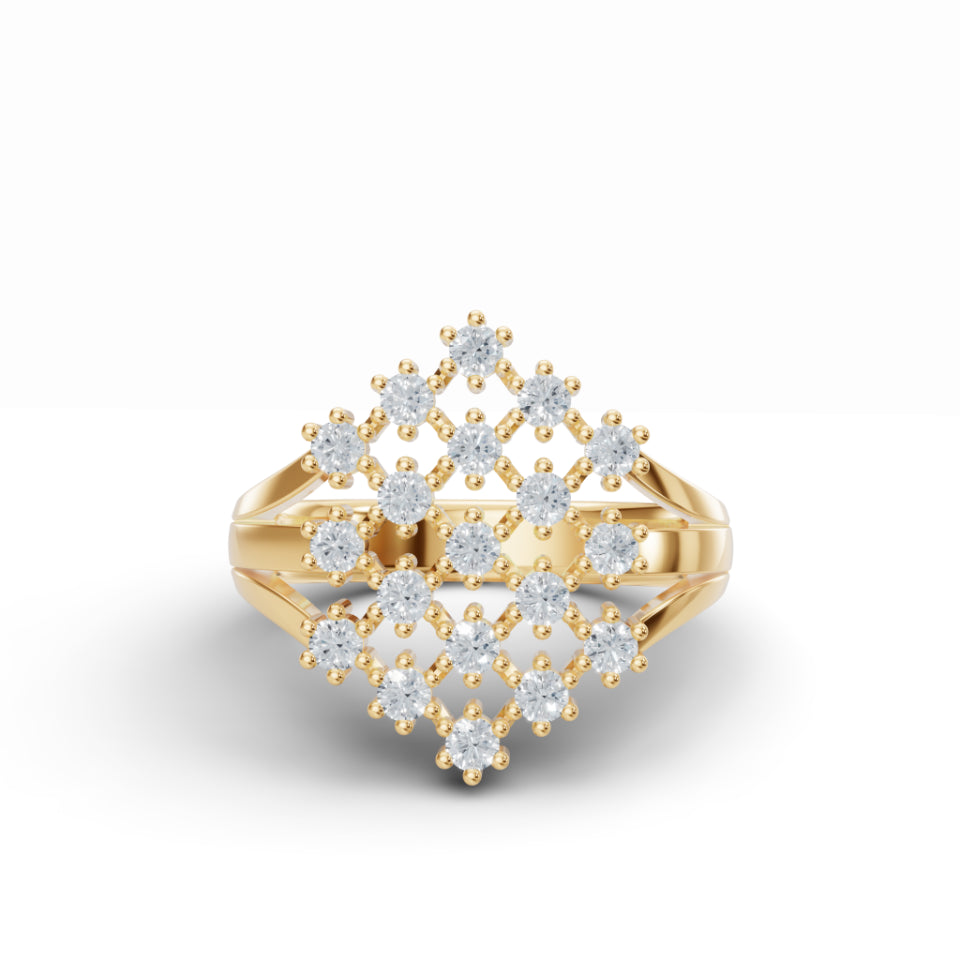 Interlocking Criss Cross Diamond Ring
