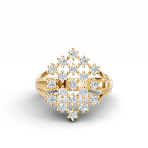 Interlocking Criss Cross Diamond Ring