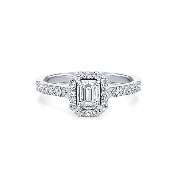 The Emerald Halo Diamond Ring