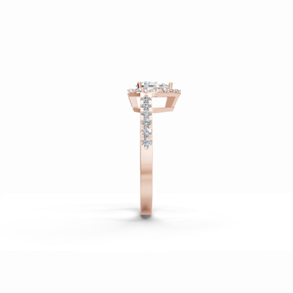 Sparkling Pear Halo Diamond Ring