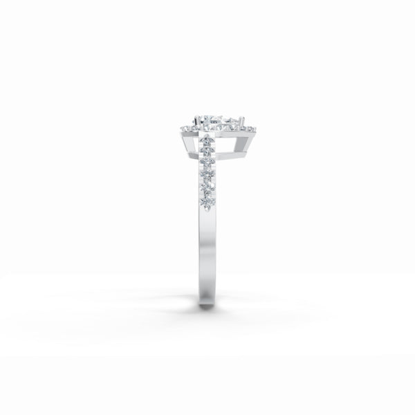 Sparkling Pear Halo Diamond Ring