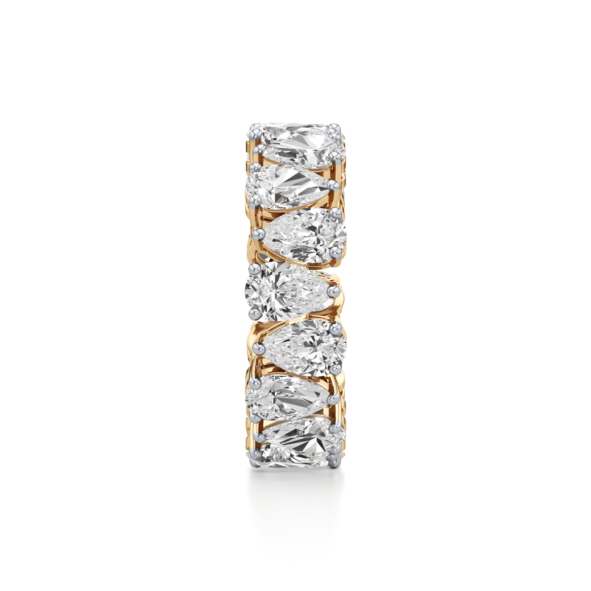 Inverted Teardrop Eternity Ring Band