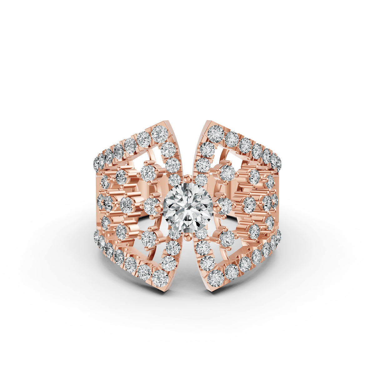 Regal Lattice Diamond Statement Ring
