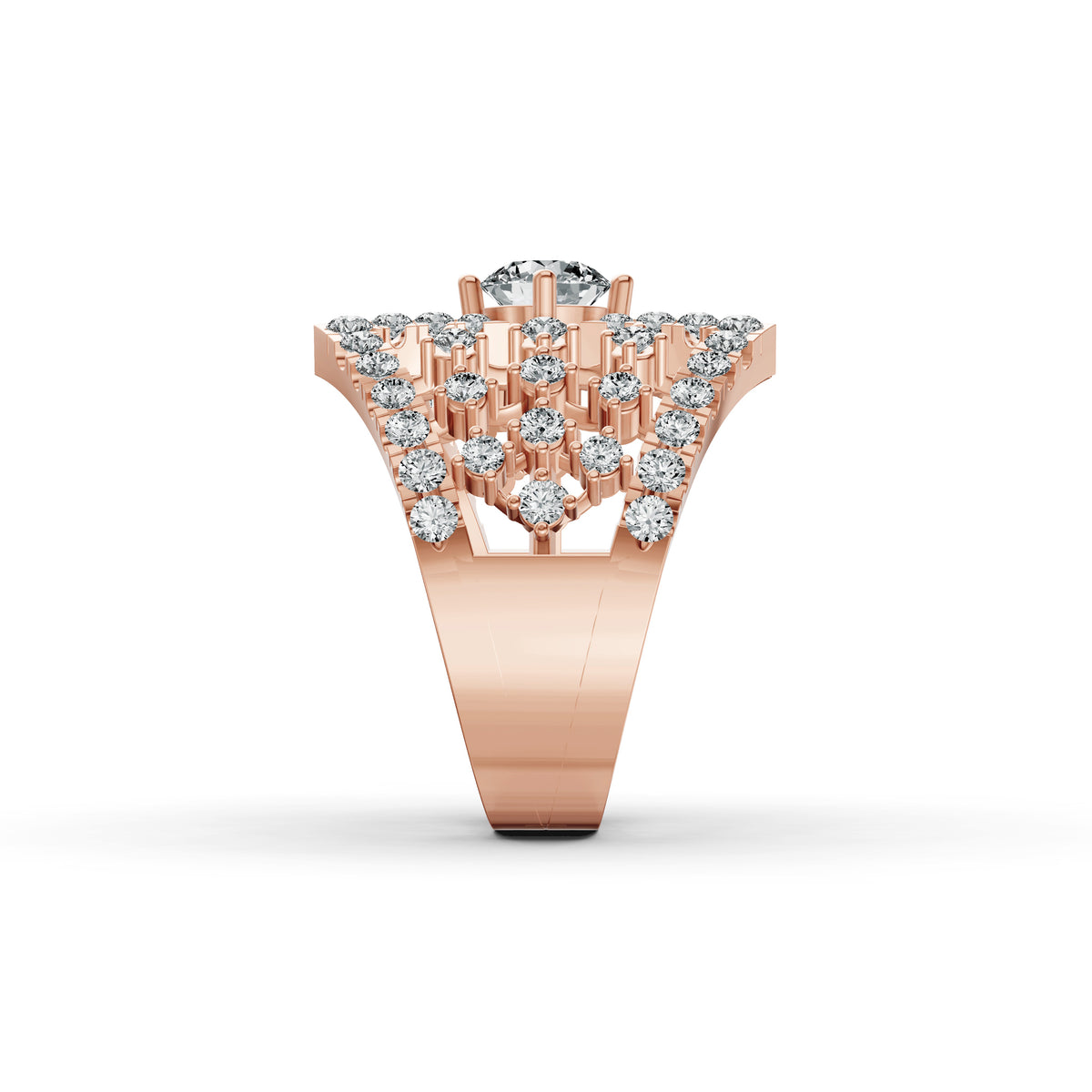 Regal Lattice Diamond Statement Ring