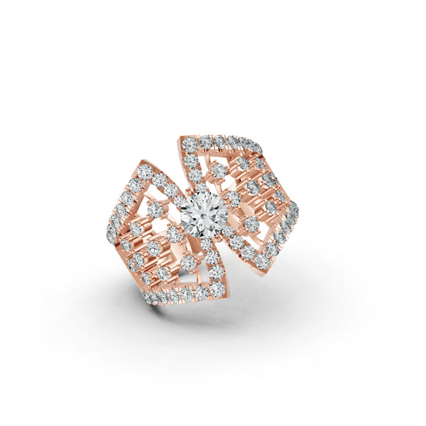 Regal Lattice Diamond Statement Ring