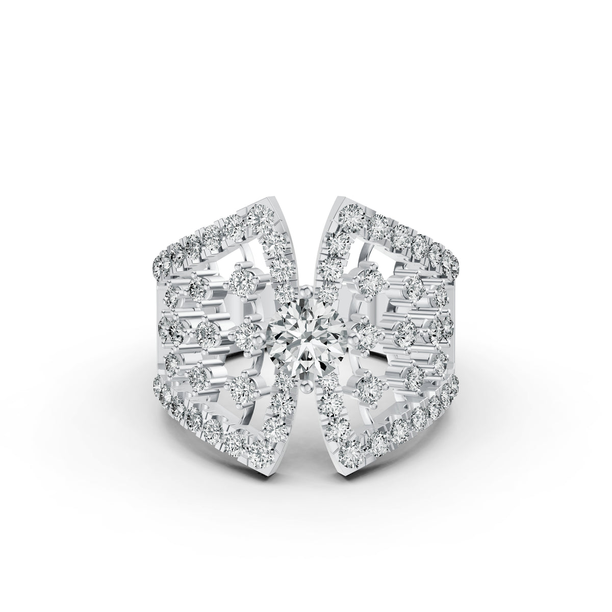 Regal Lattice Diamond Statement Ring