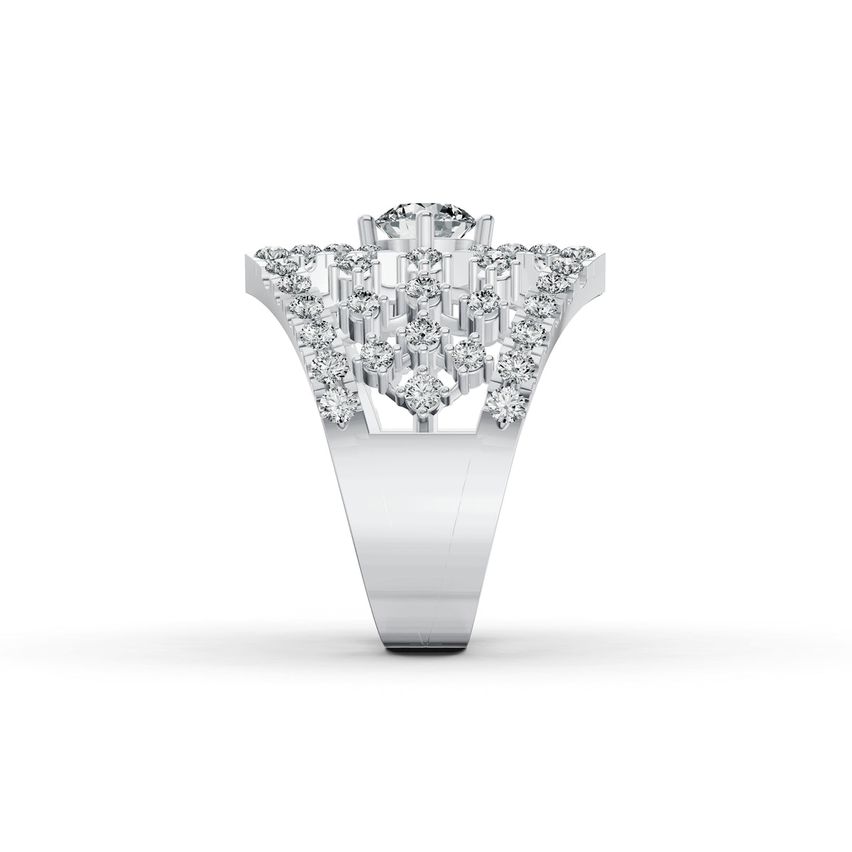 Regal Lattice Diamond Statement Ring