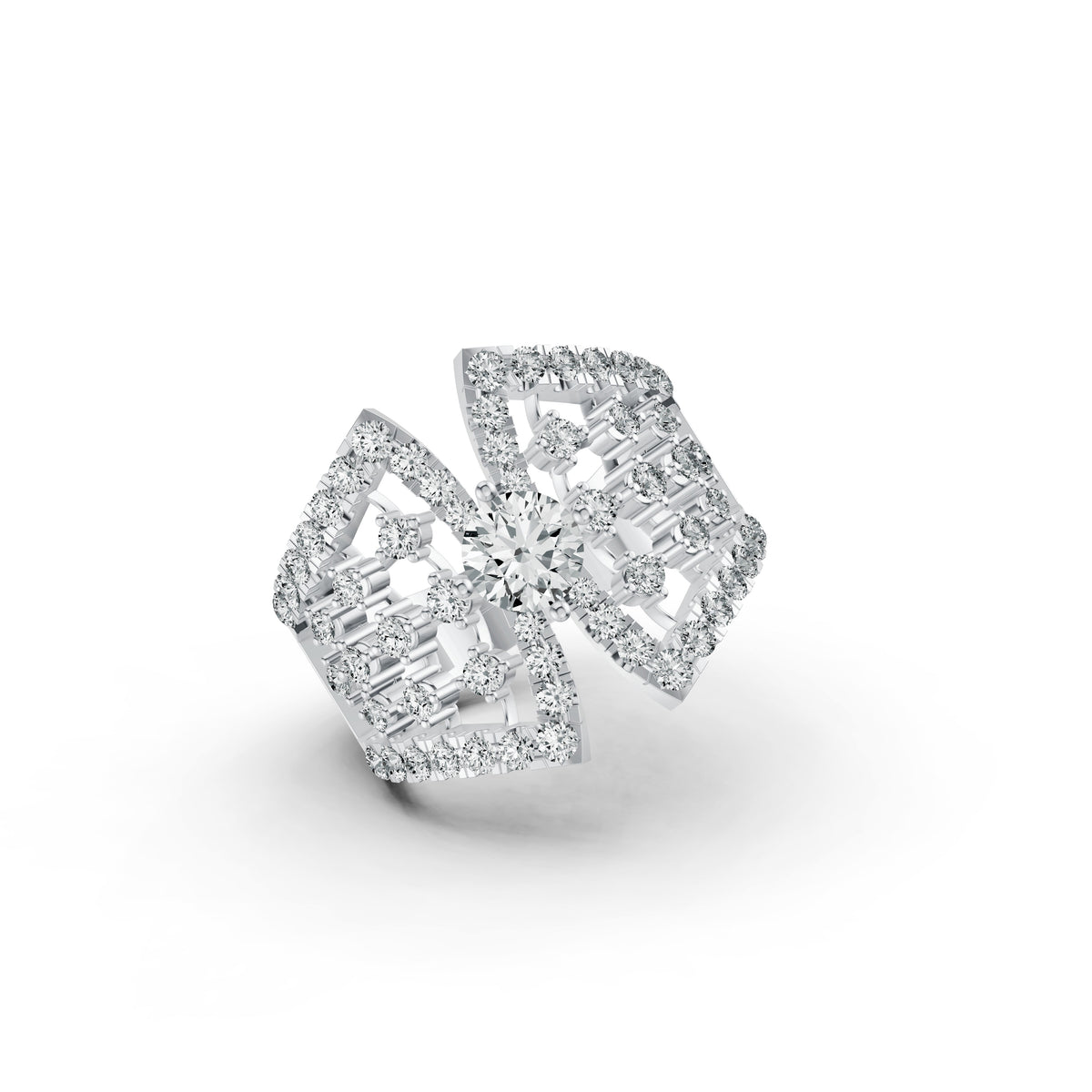Regal Lattice Diamond Statement Ring