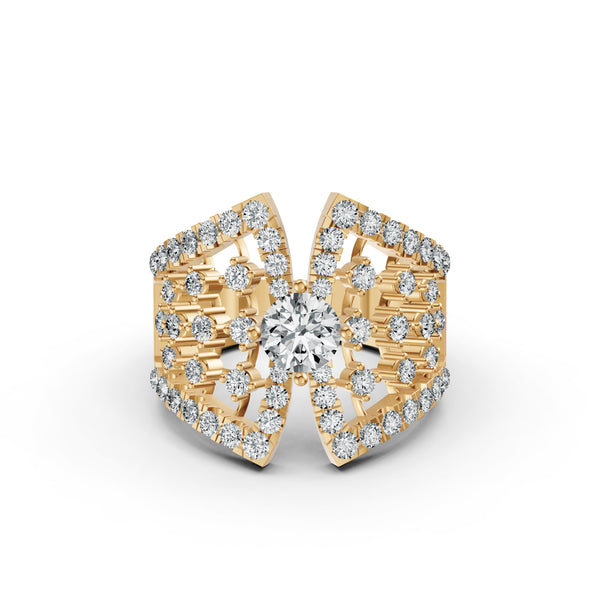 Regal Lattice Diamond Statement Ring