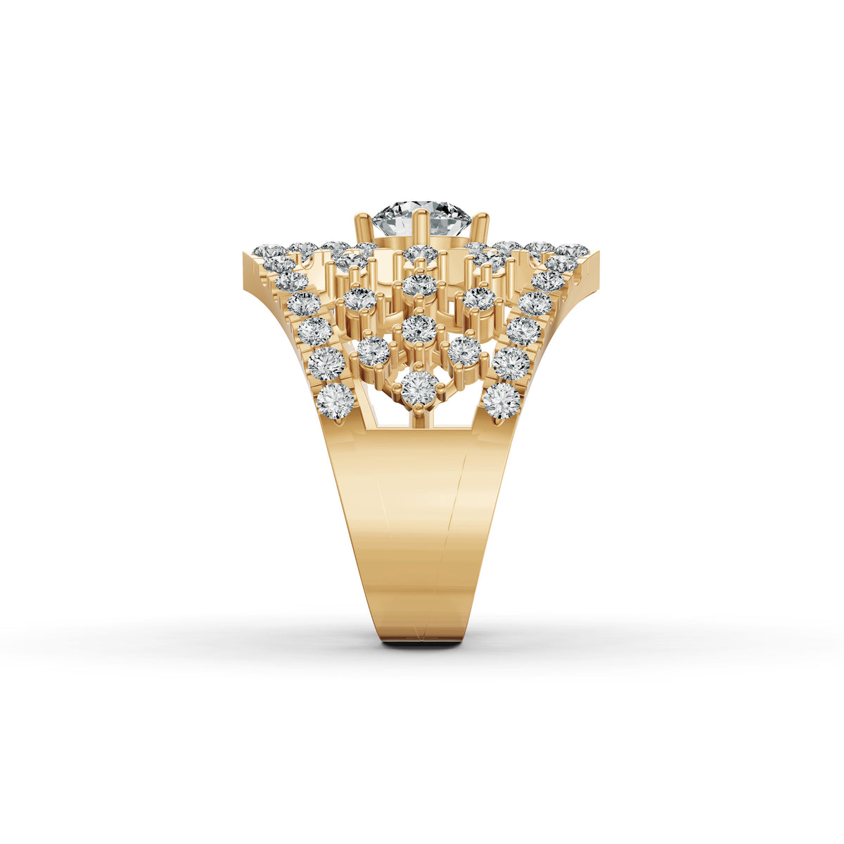 Regal Lattice Diamond Statement Ring