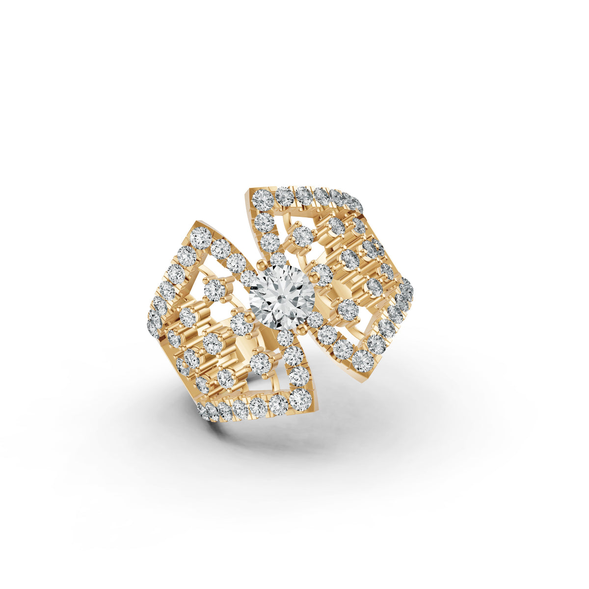 Regal Lattice Diamond Statement Ring