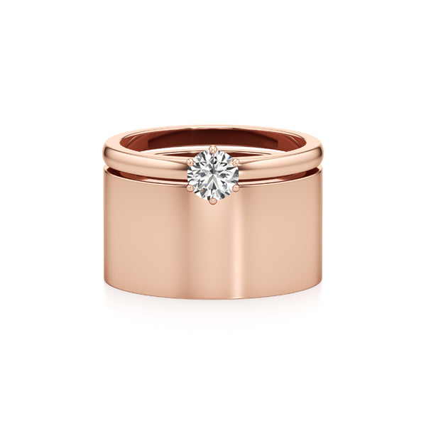 Smooth-Cut Wide Diamond Ring