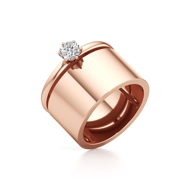 Smooth-Cut Wide Diamond Ring