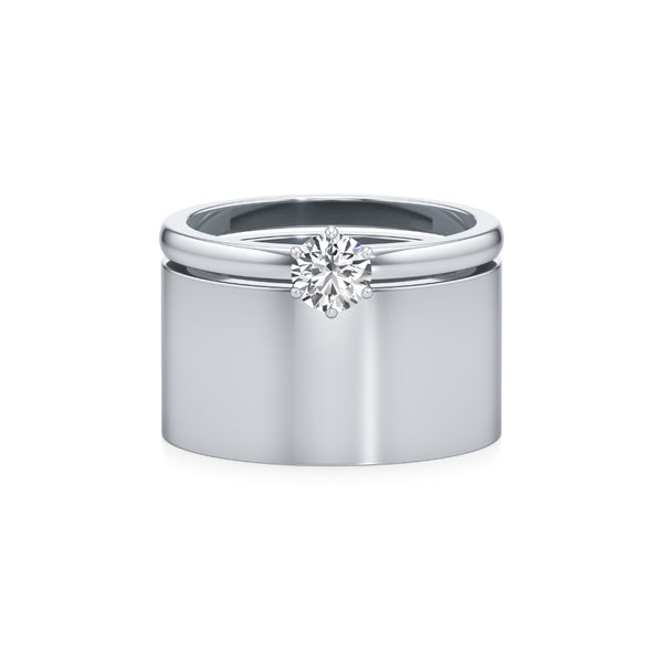 Smooth-Cut Wide Diamond Ring