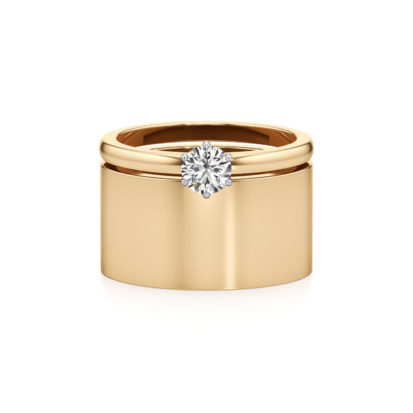 Smooth-Cut Wide Diamond Ring