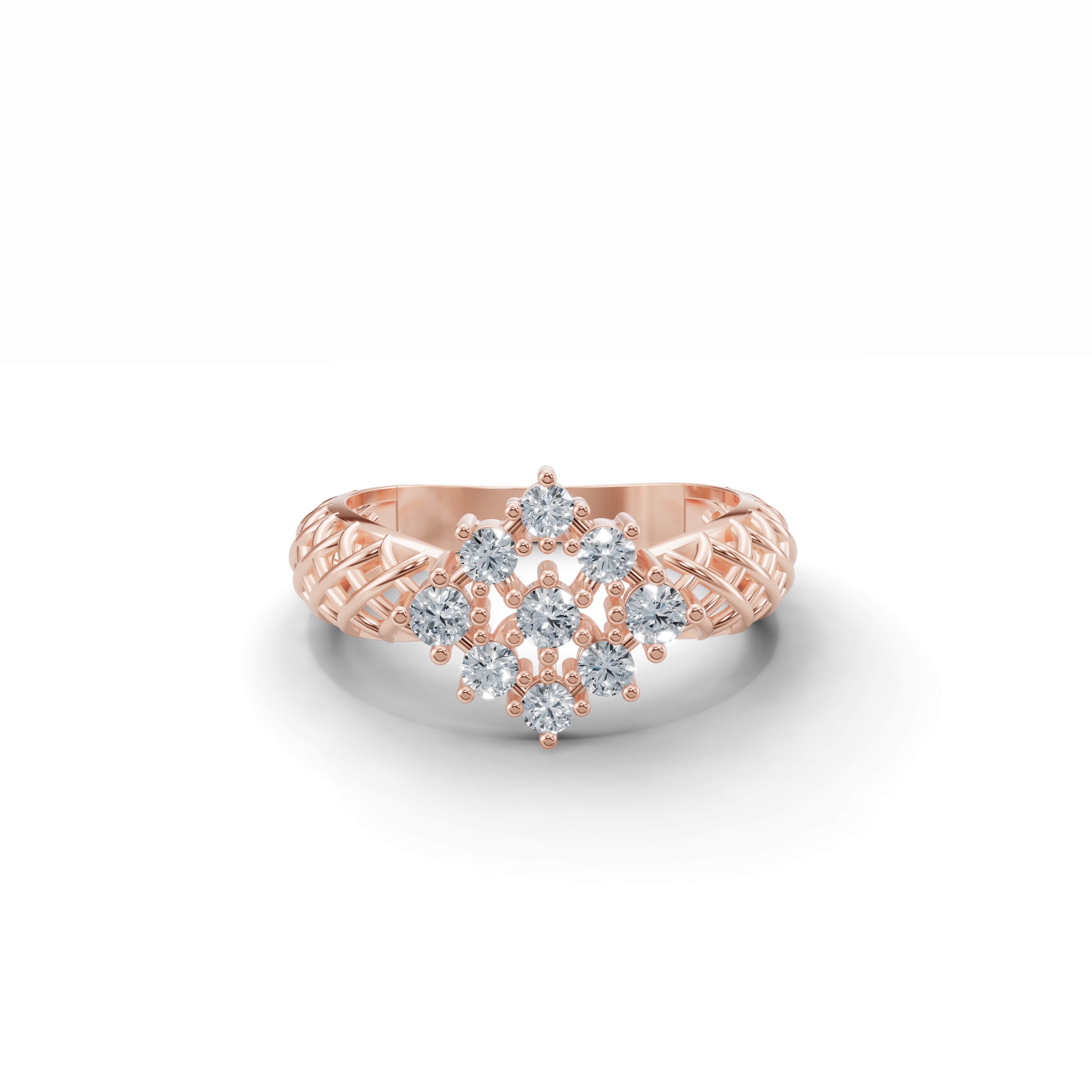 Sparkle Bloom Mesh Diamond Ring