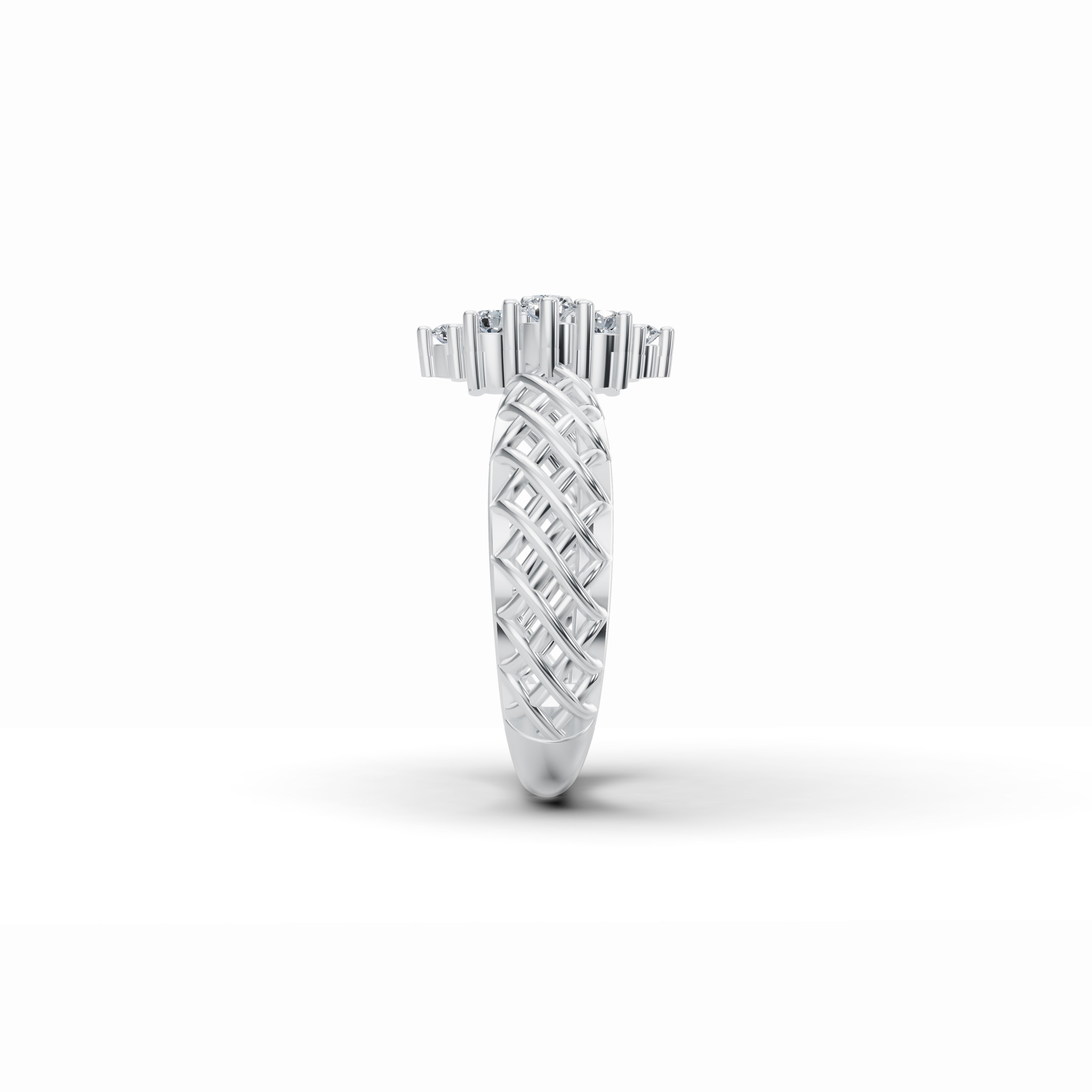 Sparkle Bloom Mesh Diamond Ring
