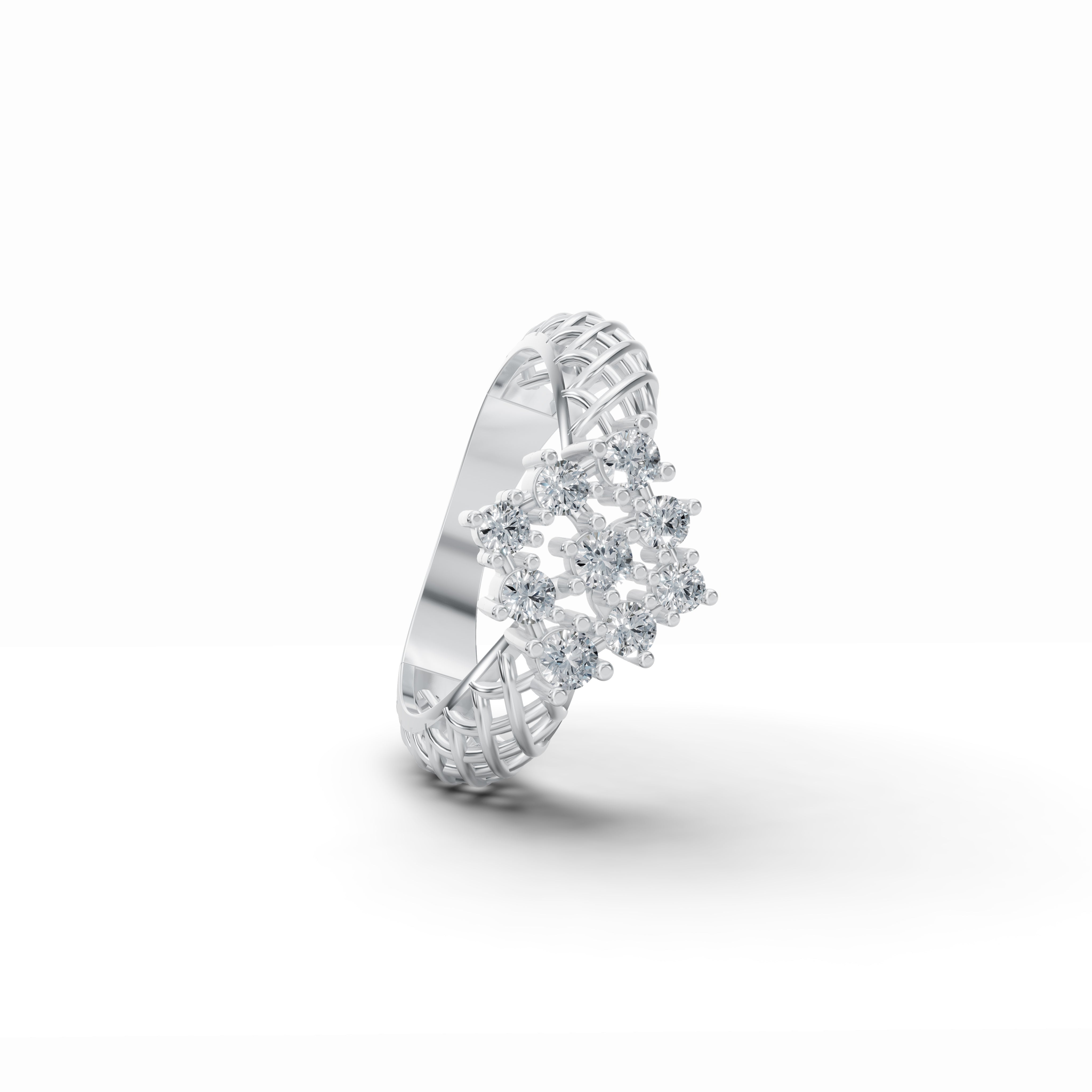 Sparkle Bloom Mesh Diamond Ring