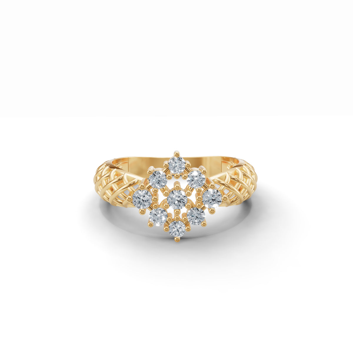 Sparkle Bloom Mesh Diamond Ring