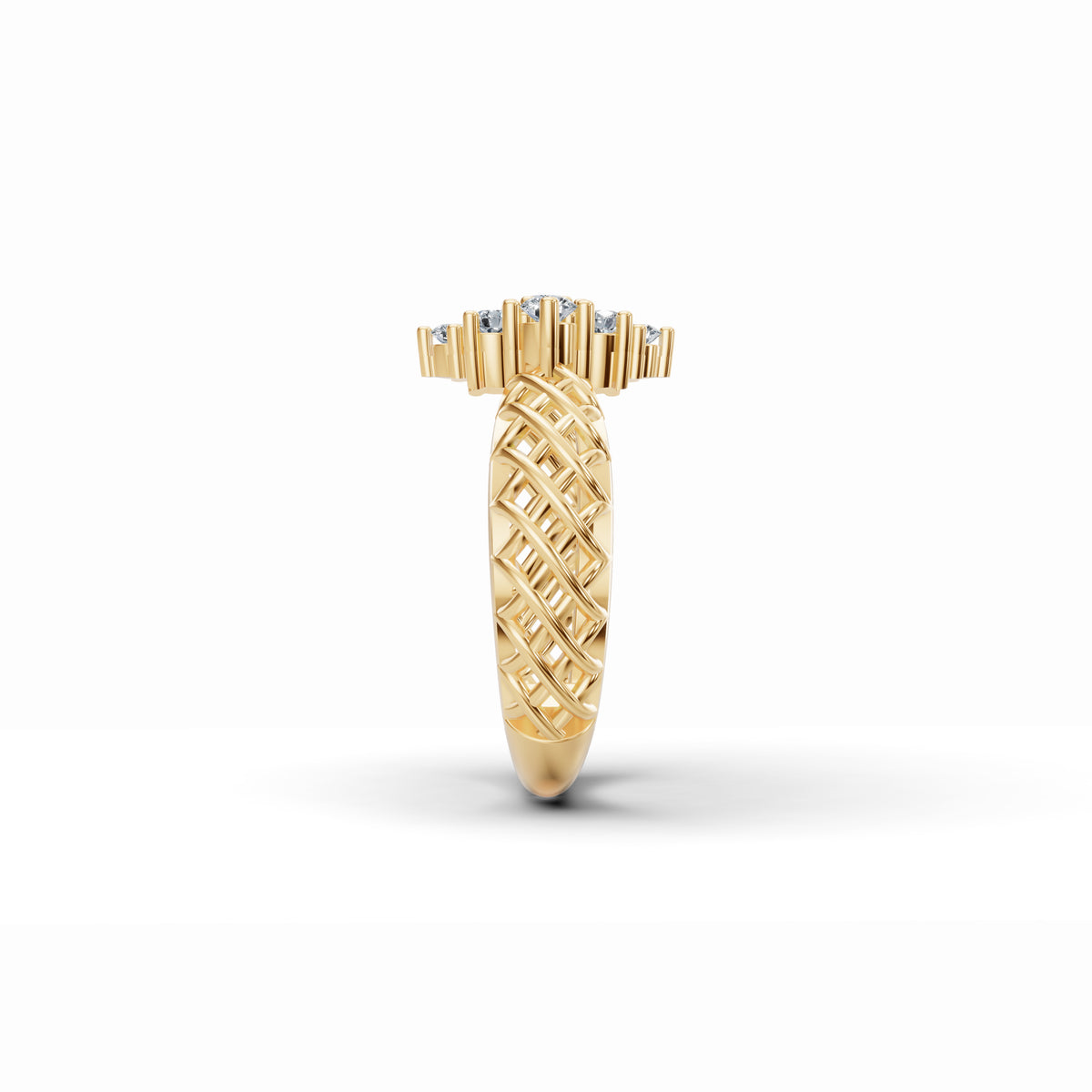 Sparkle Bloom Mesh Diamond Ring