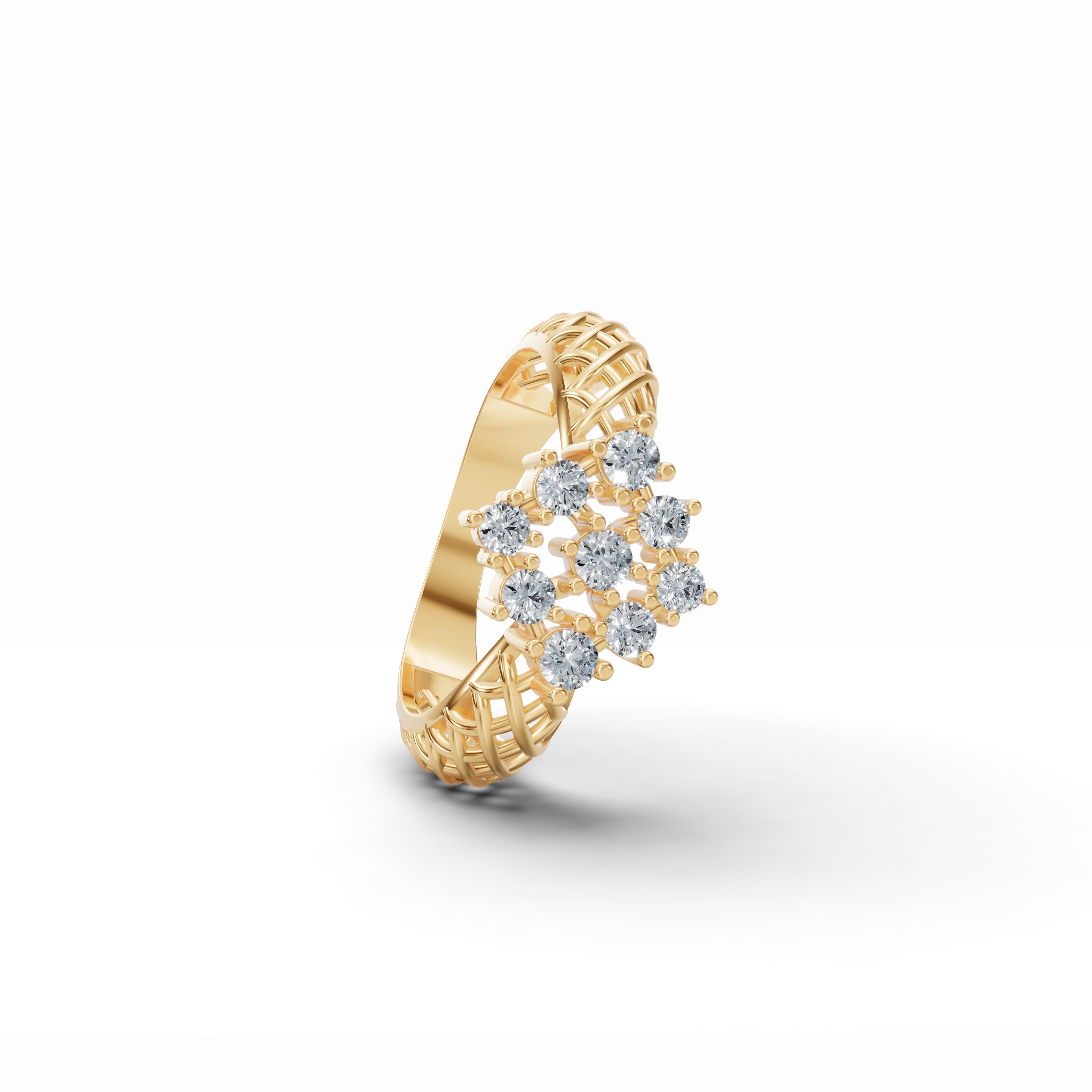 Sparkle Bloom Mesh Diamond Ring