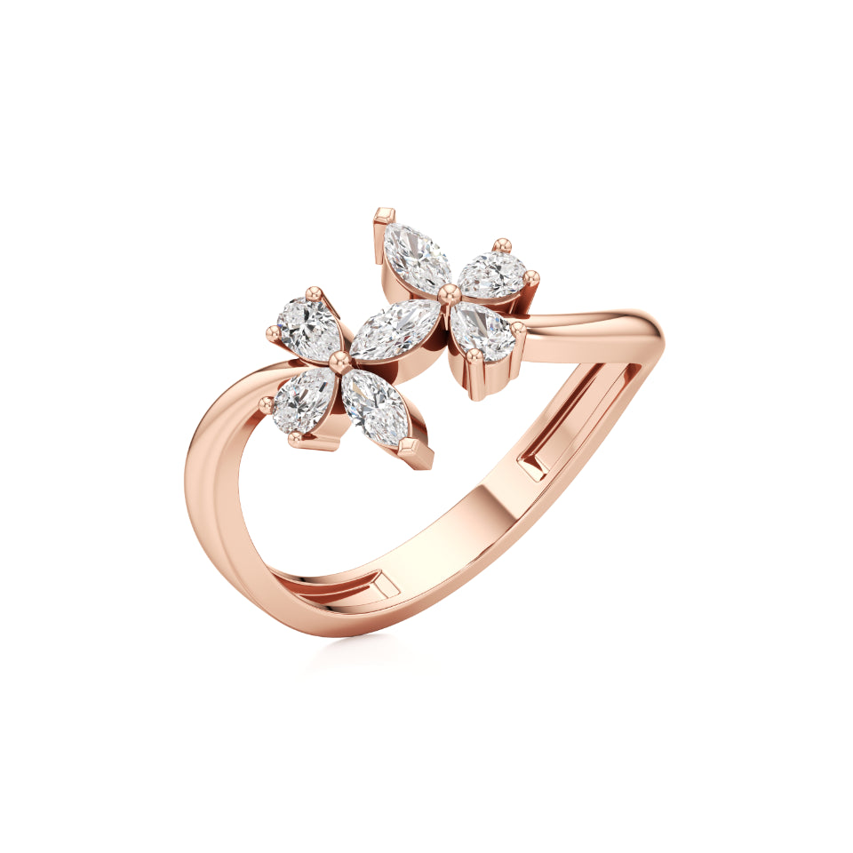 Floral Fusion Diamond Ring