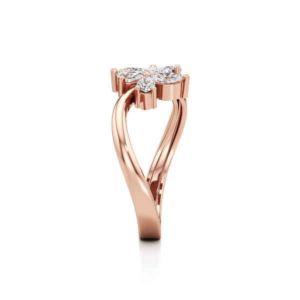 Floral Fusion Diamond Ring