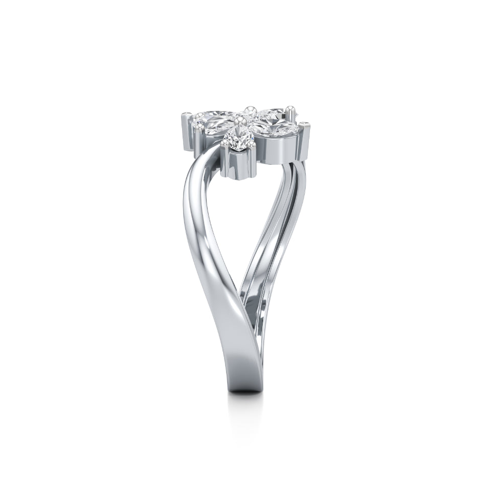Floral Fusion Diamond Ring