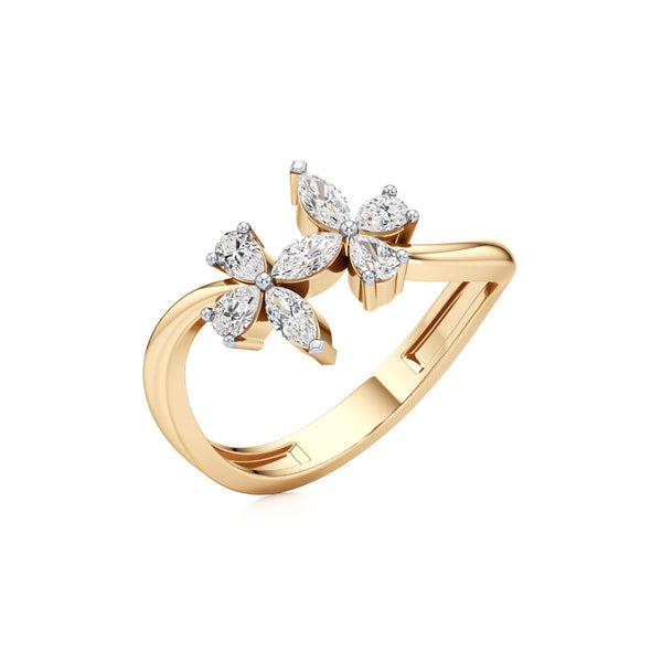 Floral Fusion Diamond Ring
