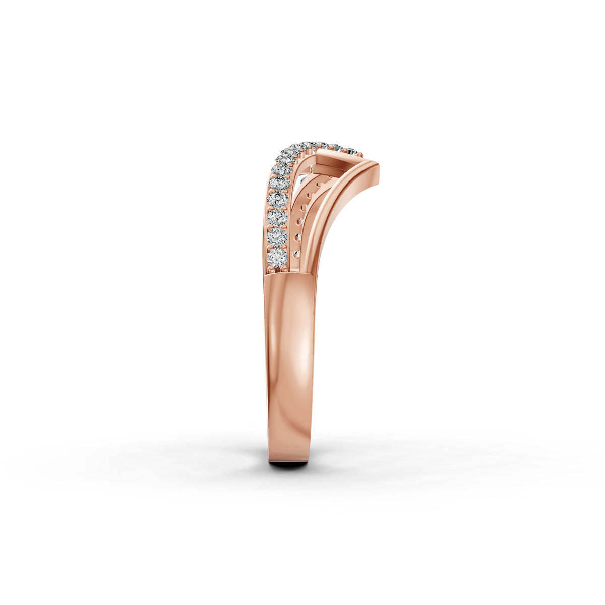 V-Curve Diamond Ring