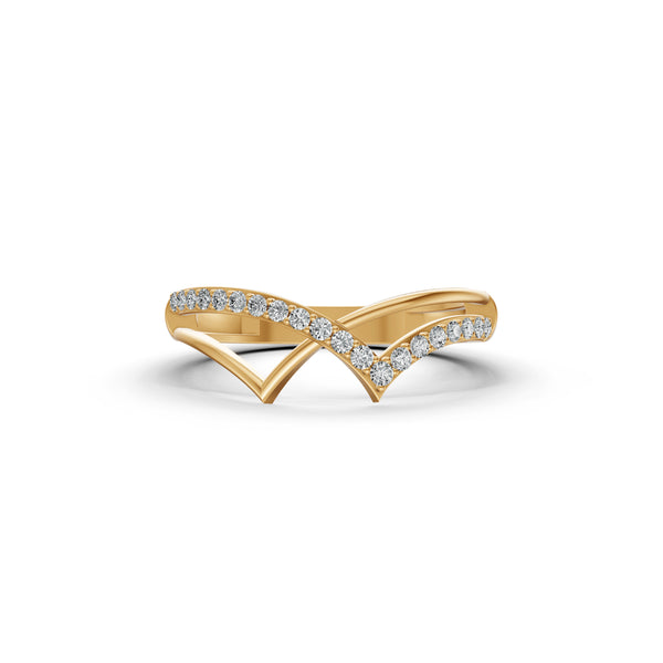 V-Curve Diamond Ring