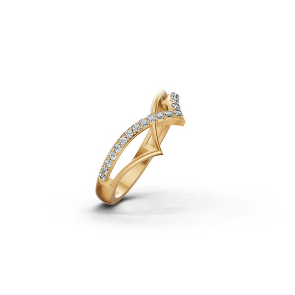 V-Curve Diamond Ring