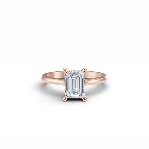 Emerald Solitaire Diamond Ring